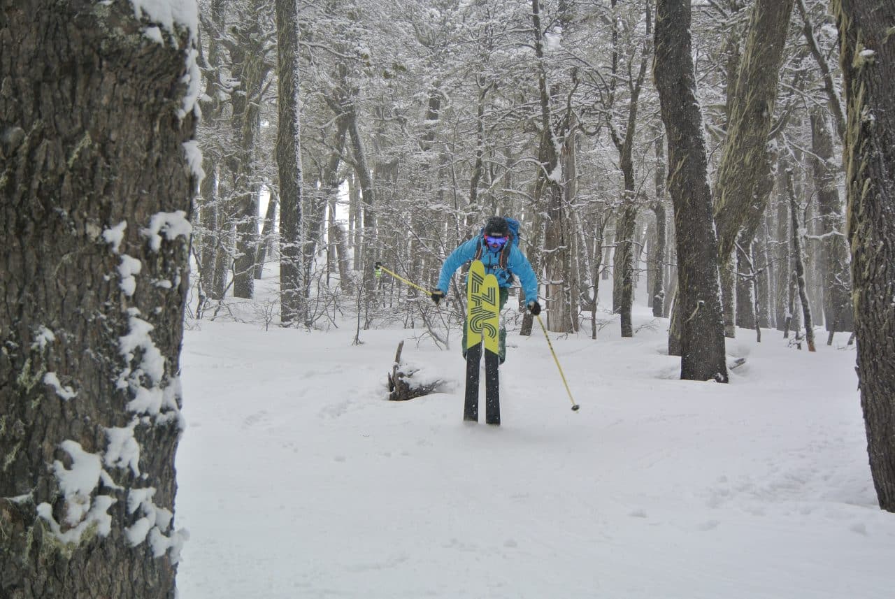 Ski en foret à Chapelco, San Martin de los Andes, en Patagonie Argentine