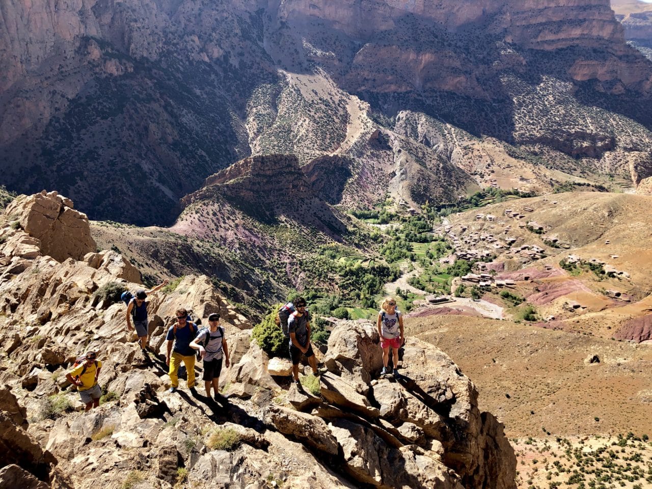 Escalade de longues voies à Taghia au Maroc avec Alexandre Gal et Yann Nussbaumer guides chez Helyum