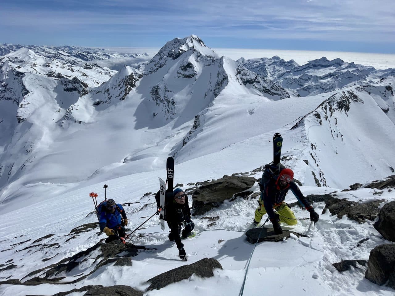 Traversée Carro Evettes et Albaron avec Yann Nussbaumer guide de montagne chez Helyum