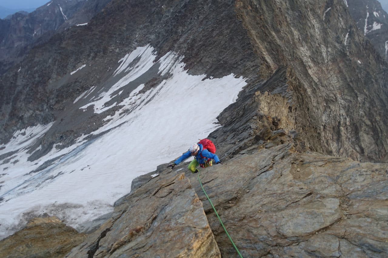 Helyum.ch arete nord du Weissmies première partie