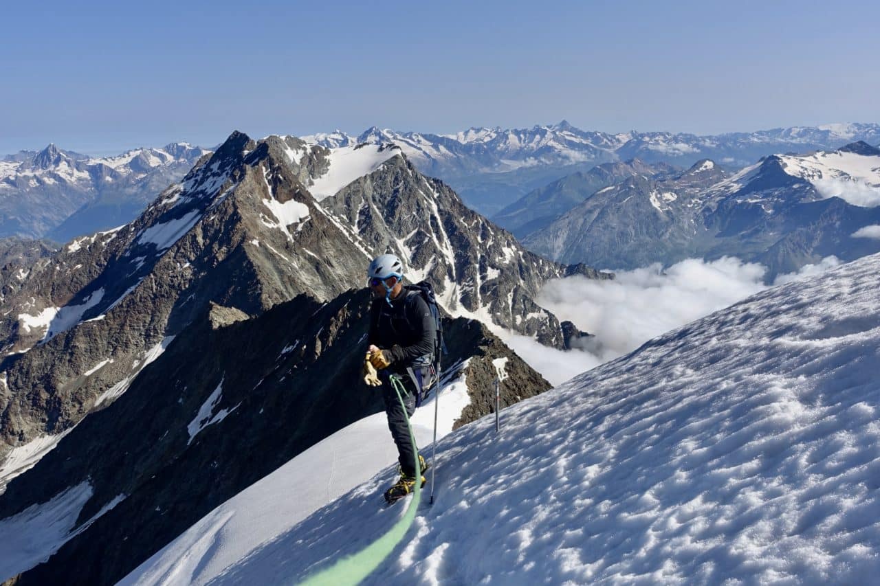 Helyum.ch arete nord du Weissmies sortie neige