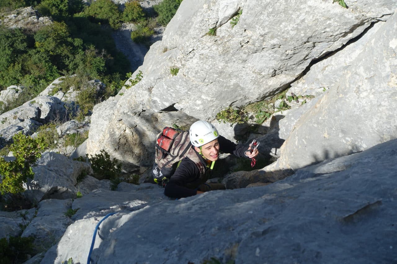 Helyum.ch Vercors, escalade au dessus de Chatelus. voie en trad