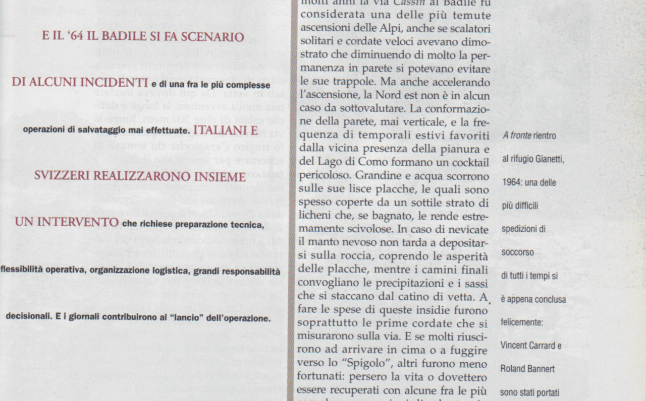 Extrait Sauvetage Vincet Carrard Nord du Badile Voie Cassin Helyum.ch