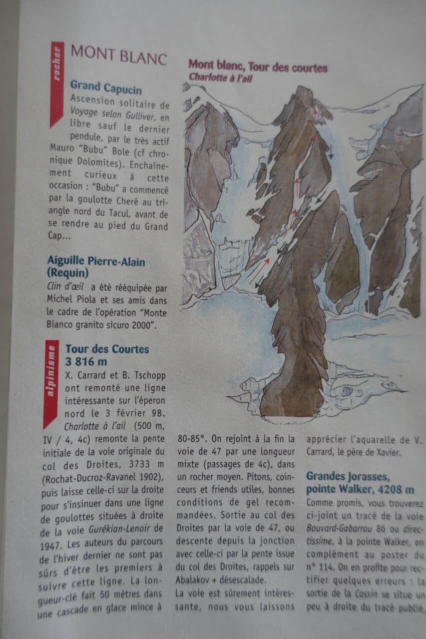 Topo Charlotte à l'Ail ouverture 1998 Carrard Xavier Helyum.ch