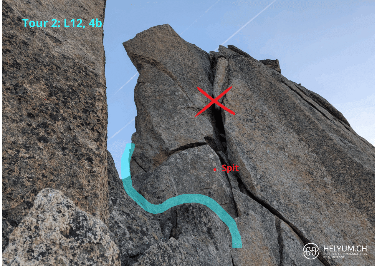 Escalade vers la tour 2 de l’arête ouest du Salbitschijen