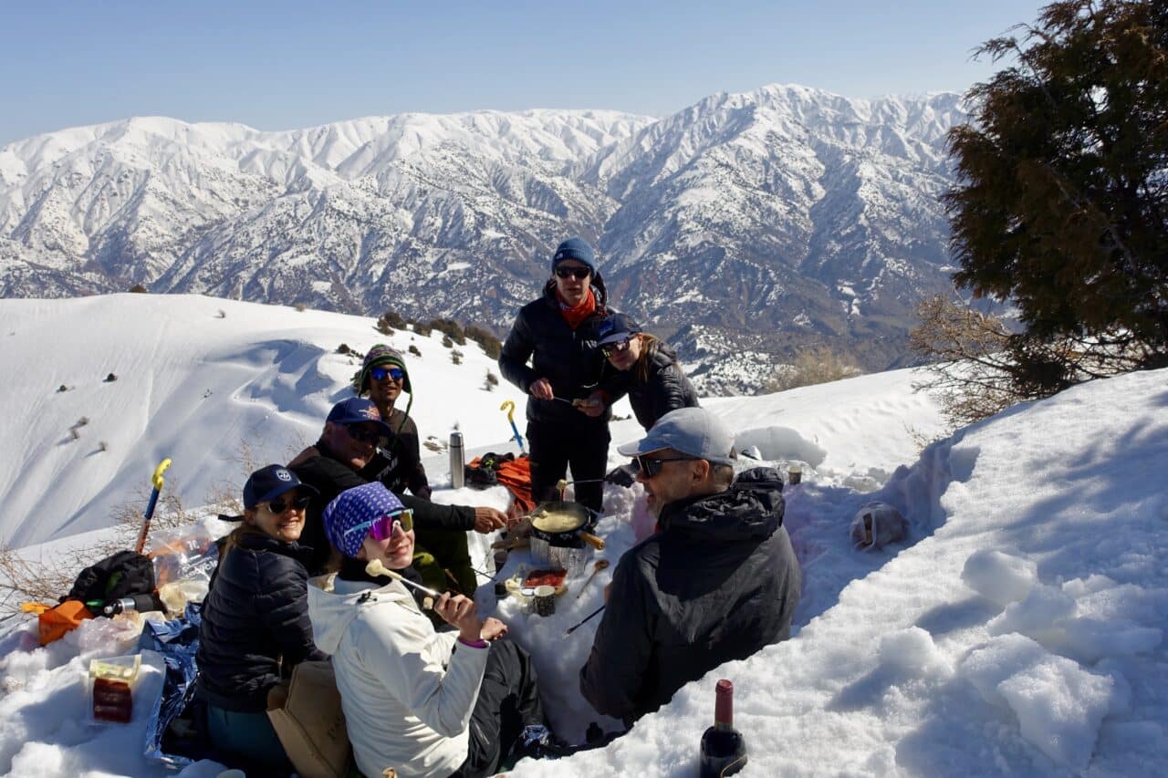 Ouzbekistan Helyum.ch ski région Chimgan fondue au sommet