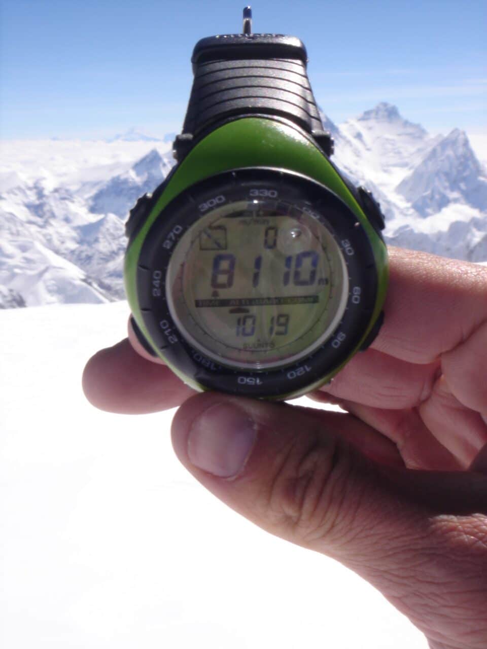 Cho Oyu Helyum.ch Xavier Carrard au sommet manque quelques metres